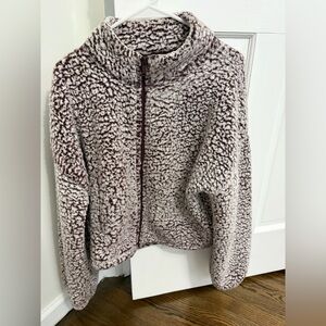 Express Teddy Jacket - Cream and Light Purple Tones